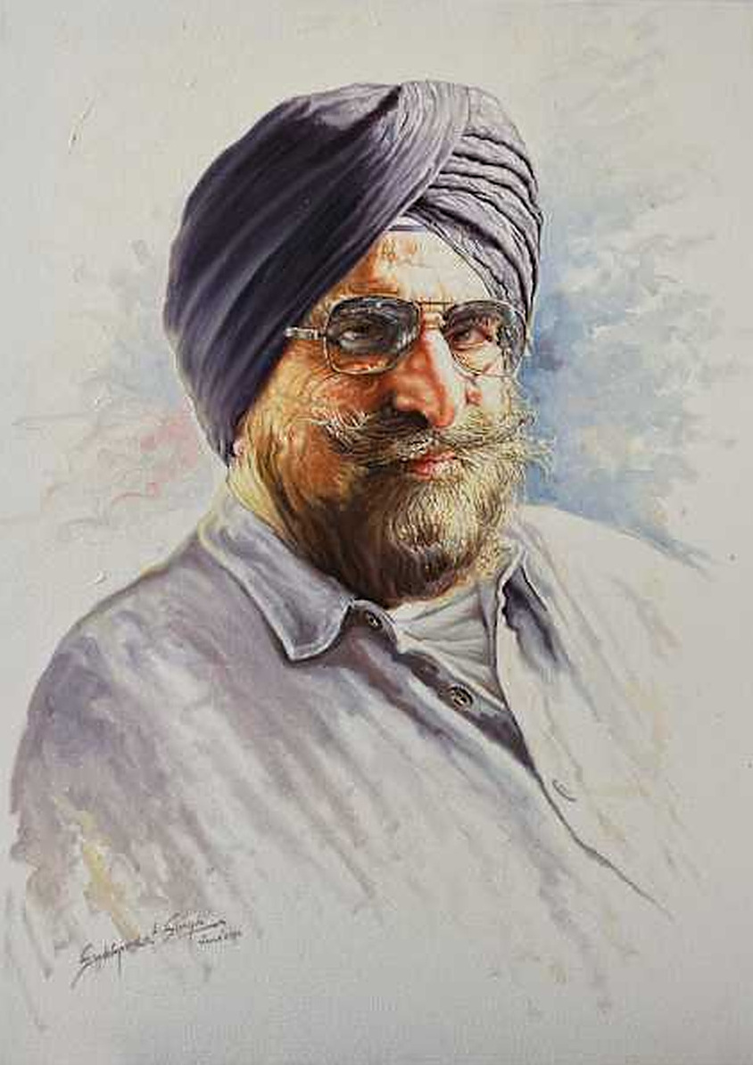 Portrait of Narinder Singh Kapany by Sukhpreet Singh